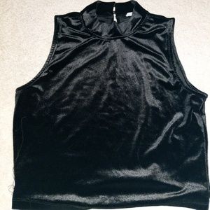 Black velvet crop top